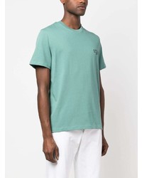 T-shirt à col rond brodé vert menthe A.P.C.