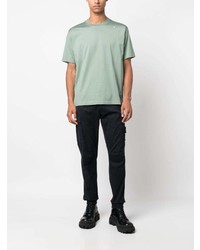 T-shirt à col rond brodé vert menthe Stone Island