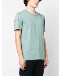 T-shirt à col rond brodé vert menthe Zegna