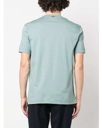 T-shirt à col rond brodé vert menthe Zegna