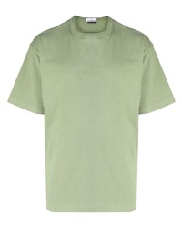 T-shirt à col rond brodé vert menthe Stone Island