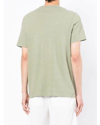 T-shirt à col rond brodé vert menthe Maison Labiche