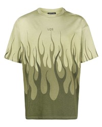 T-shirt à col rond brodé vert menthe Vision Of Super