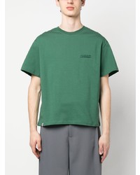 T-shirt à col rond brodé vert Charles Jeffrey Loverboy