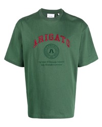 T-shirt à col rond brodé vert Axel Arigato