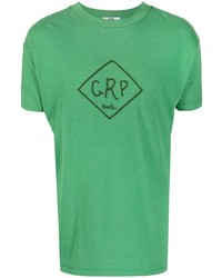 T-shirt à col rond brodé vert Bode