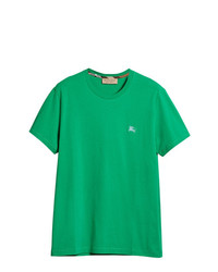 T-shirt à col rond brodé vert Burberry