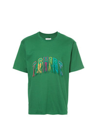 T-shirt à col rond brodé vert Doublet
