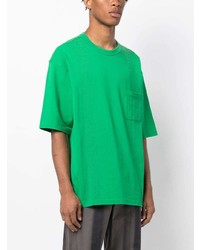 T-shirt à col rond brodé vert FIVE CM