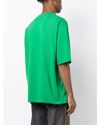 T-shirt à col rond brodé vert FIVE CM