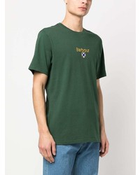 T-shirt à col rond brodé vert Barbour