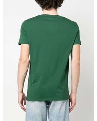 T-shirt à col rond brodé vert Lacoste