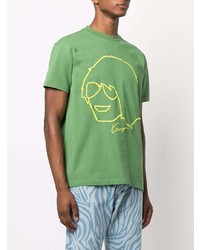 T-shirt à col rond brodé vert Kenzo