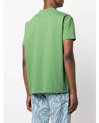 T-shirt à col rond brodé vert Kenzo