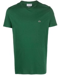T-shirt à col rond brodé vert Lacoste