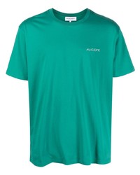 T-shirt à col rond brodé vert Maison Labiche