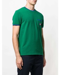T-shirt à col rond brodé vert Kenzo