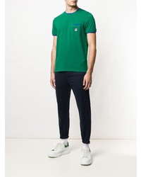 T-shirt à col rond brodé vert Kenzo