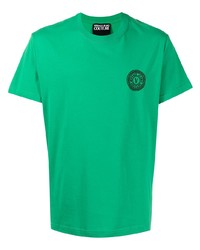 T-shirt à col rond brodé vert VERSACE JEANS COUTURE