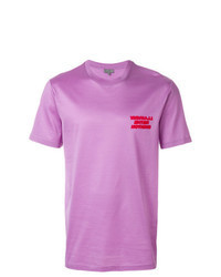 T-shirt à col rond brodé violet clair