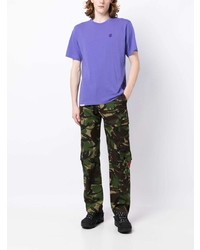 T-shirt à col rond brodé violet clair AAPE BY A BATHING APE