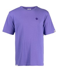 T-shirt à col rond brodé violet clair AAPE BY A BATHING APE