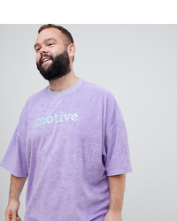 T-shirt à col rond brodé violet clair ASOS DESIGN