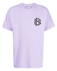T-shirt à col rond brodé violet clair Blood Brother