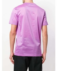 T-shirt à col rond brodé violet clair Lanvin