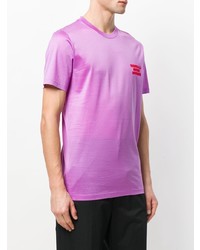 T-shirt à col rond brodé violet clair Lanvin