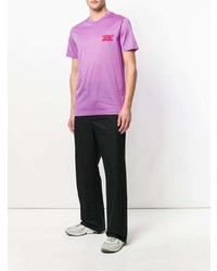 T-shirt à col rond brodé violet clair Lanvin