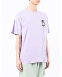 T-shirt à col rond brodé violet clair Blood Brother