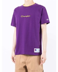 T-shirt à col rond brodé violet Carhartt WIP
