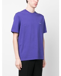 T-shirt à col rond brodé violet PS Paul Smith