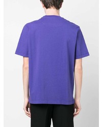 T-shirt à col rond brodé violet PS Paul Smith