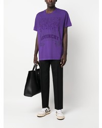 T-shirt à col rond brodé violet Givenchy