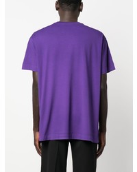 T-shirt à col rond brodé violet Givenchy