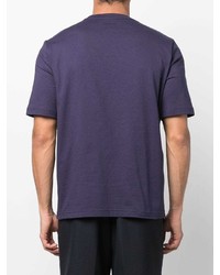 T-shirt à col rond brodé violet Lanvin