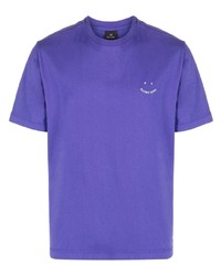 T-shirt à col rond brodé violet PS Paul Smith