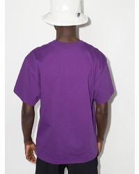 T-shirt à col rond brodé violet The North Face