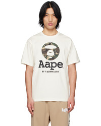 T-shirt à col rond camouflage beige AAPE BY A BATHING APE