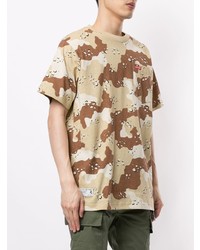 T-shirt à col rond camouflage beige Izzue