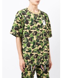 T-shirt à col rond camouflage beige A Bathing Ape