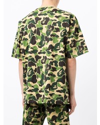 T-shirt à col rond camouflage beige A Bathing Ape