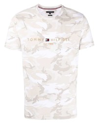 T-shirt à col rond camouflage beige Tommy Hilfiger