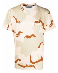 T-shirt à col rond camouflage beige United Standard