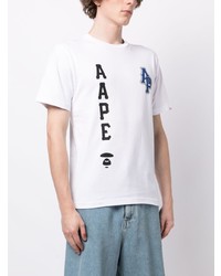 T-shirt à col rond camouflage blanc AAPE BY A BATHING APE