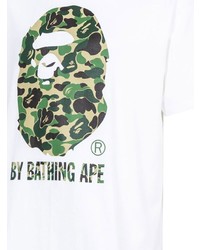 T-shirt à col rond camouflage blanc A Bathing Ape