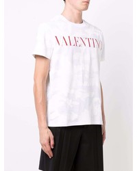 T-shirt à col rond camouflage blanc Valentino