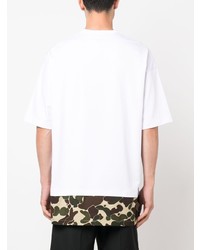 T-shirt à col rond camouflage blanc Comme des Garcons Homme